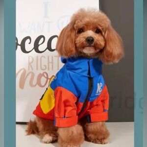 Pet Colorblock Waterproof Jacket, Warm Fleece Lining Dog Coat